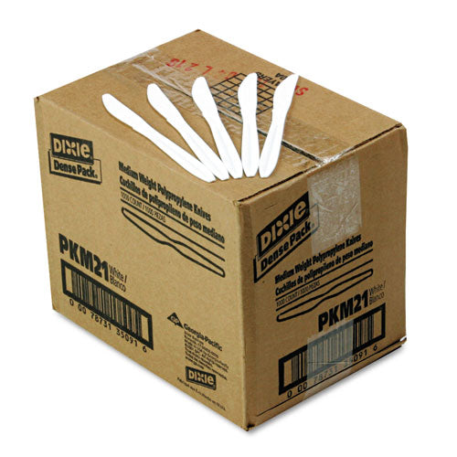 Image of Dixie® Plastic Cutlery, Mediumweight Knife, White, 1,000/Carton