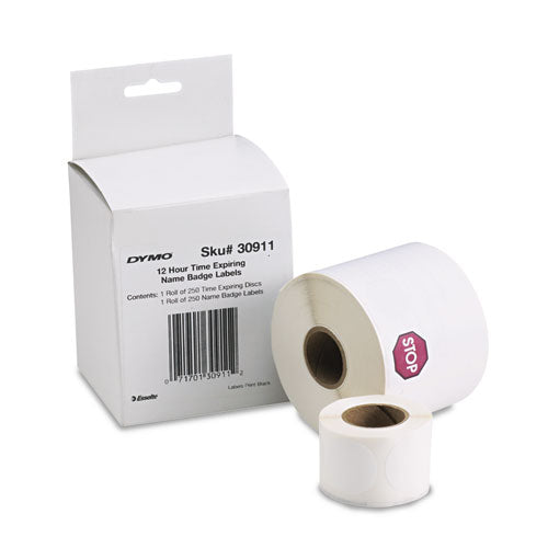 Image of DYMO® Visitor Management Time-Expiring Name Badges, Adhesive, 2.25" x 4", 250 Labels/Box