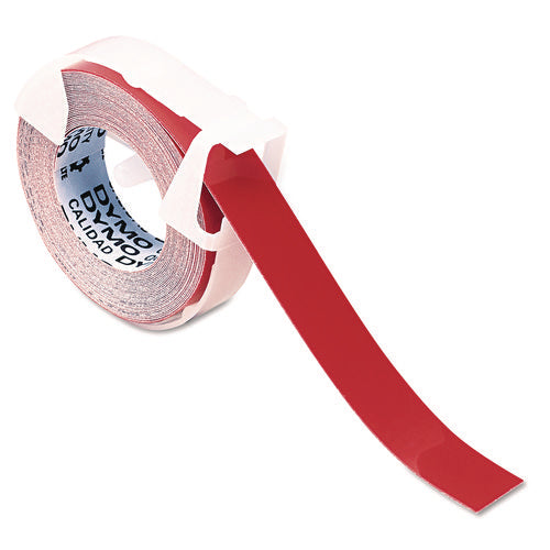 Image of DYMO® Self-Adhesive Glossy Labeling Tape For Embossers, 0.37" X 12 Ft Roll, Red