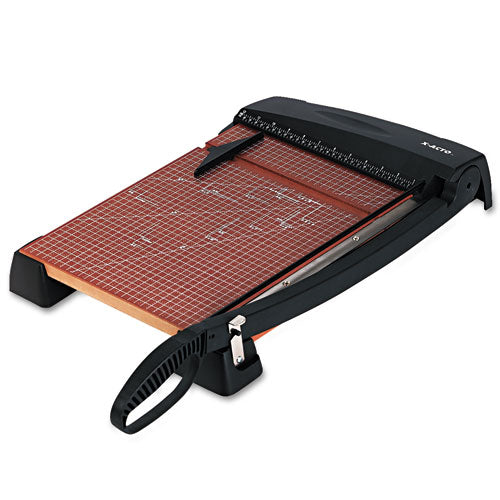 Image of X-ACTO® Heavy-Duty Wood Base Guillotine Trimmer, 15 Sheets, 15" Cut Length, 12 X 15