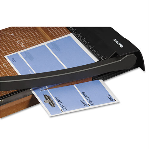 Image of X-ACTO® Heavy-Duty Wood Base Guillotine Trimmer, 15 Sheets, 18" Cut Length, 12 X 18