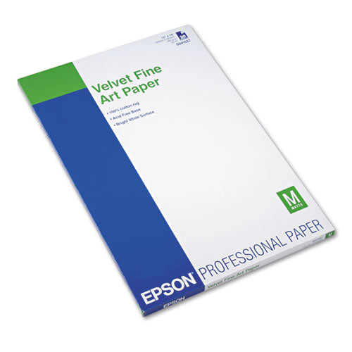Image of Epson® Velvet Fine Art Paper, 13 X 19, White, 20/pack
