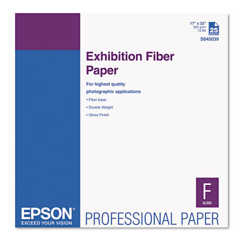 Image of Epson® Exhibition Fiber Paper, 13 Mil, 17 X 22, White, 25/pack