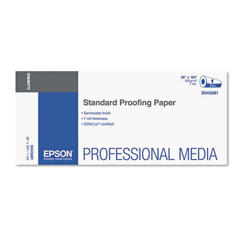 Image of Epson® Proofing Paper Roll, 7 Mil, 36" X 164 Ft, Semi-Matte; Resin White
