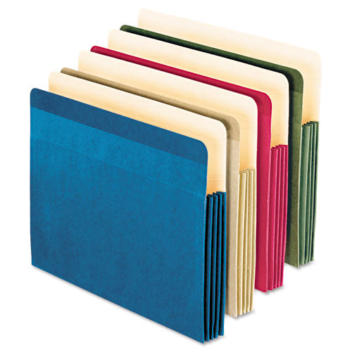 Image of Pendaflex® Recycled Colored File Pocket, 3.5" Expansion, Letter Size, Assorted Colors, 4/Pack