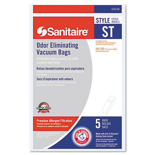Image of Sanitaire® Style ST Disposable Vacuum Bags for SC600 and SC800 Series, 5/Pack, 10 Packs/Carton