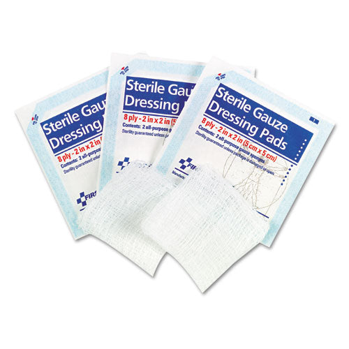 Image of First Aid Only Smartcompliance Gauze Pads, Sterile, 8-Ply, 2 X 2, 5 Dual-Pads/pack