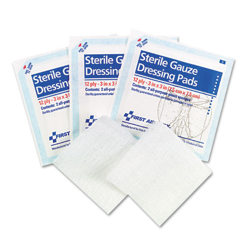 Image of First Aid Only Smartcompliance Gauze Pads, Sterile, 12-Ply, 3 X 3, 5 Dual-Pads/pack