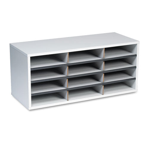 Image of Fellowes® Particle Board Desktop Sorter, 12 Compartments, 29 x 11.88 x 12.9, Dove Gray