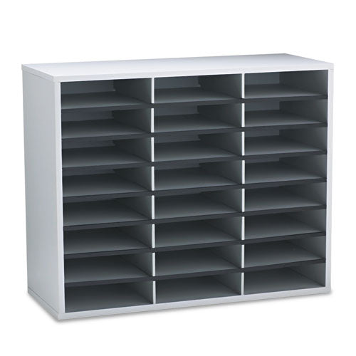 Image of Fellowes® Literature Organizer, 24 Letter Compartments, 29 x 11.88 x 23.44, Dove Gray