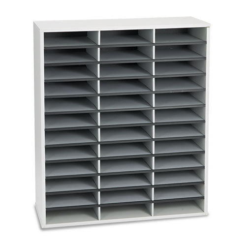 Image of Fellowes® Literature Organizer, 36 Letter Compartments, 29 x 11.88 x 34.69, Dove Gray