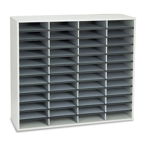 Image of Fellowes® Literature Organizer, 48 Letter Compartments, 38.25 x 11.88 x 34.69, Dove Gray