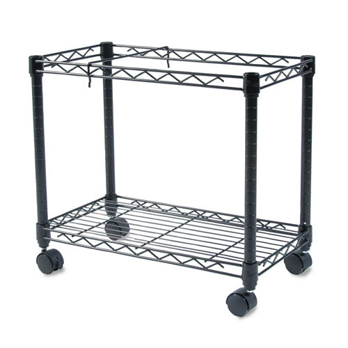 Image of Fellowes® High-Capacity Rolling File Cart, Metal, 1 Shelf, 2 Bins, 24" X 14" X 20.5", Black