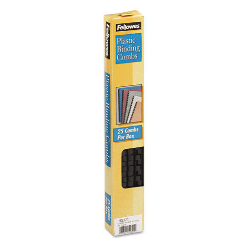 Image of Fellowes® Plastic Comb Bindings, 5/16" Diameter, 40 Sheet Capacity, Black, 25/Pack