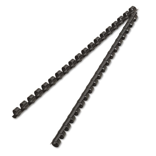 Image of Fellowes® Plastic Comb Bindings, 3/8" Diameter, 55 Sheet Capacity, Black, 25/Pack
