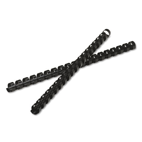 Image of Fellowes® Plastic Comb Bindings, 1/2" Diameter, 90 Sheet Capacity, Black, 25/Pack