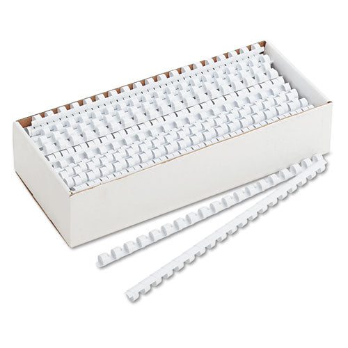 Image of Fellowes® Plastic Comb Bindings, 3/8" Diameter, 55 Sheet Capacity, White, 100/Pack