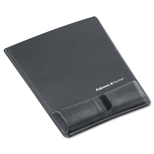 Image of Fellowes® Memory Foam Wrist Support with Attached Mouse Pad, 8.25 x 9.87, Graphite