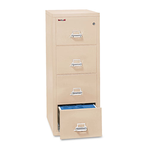 Image of FireKing® Insulated Vertical File, 1-Hour Fire Protection, 4 Legal-Size File Drawers, Parchment, 20.81" X 31.56" X 52.75"