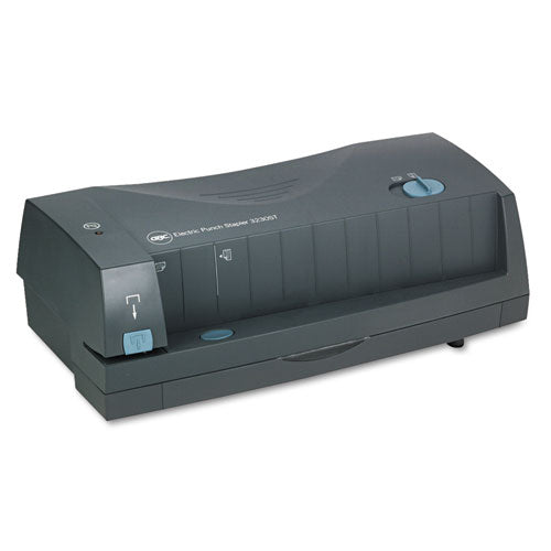 Image of GBC® 24-Sheet 3230st Electric Two- To Three-Hole Adjustable Punch/stapler, 9/32" Holes, Gray