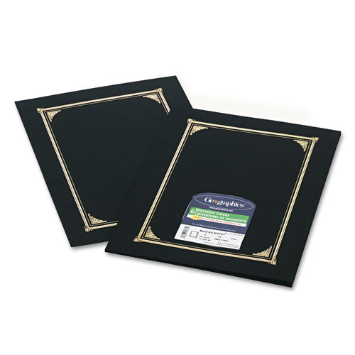 Image of Geographics® Certificate/Document Cover, 12.5 x 9.75, Black, 6/Pack