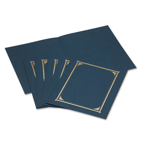 Image of Geographics® Certificate/Document Cover, 12.5 x 9.75, Navy Blue, 6/Pack