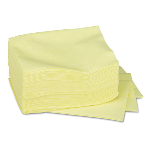 Image of Brawny® Professional Dusting Cloths Quarterfold, 17 x 24, Unscented, Yellow, 50/Pack, 4 Packs/Carton
