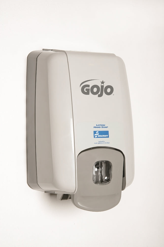 Image of Gojo Skilcraft NXT Wall Dispenser, Soap/Shampoo/Sanitizer, Gray, 2000 mL Dispenser Refill