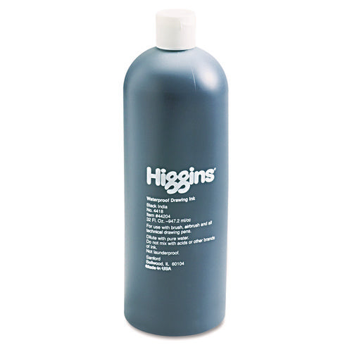 Image of Higgins® Waterproof Pigmented Drawing Ink, 32 oz Bottle, Black