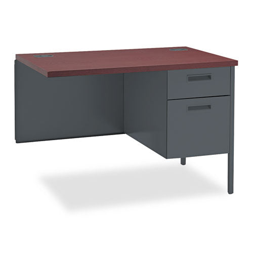 Image of HON® Metro Classic Series Workstation Return, Right, 42w x 24d x 29.5h, Mahogany/Charcoal