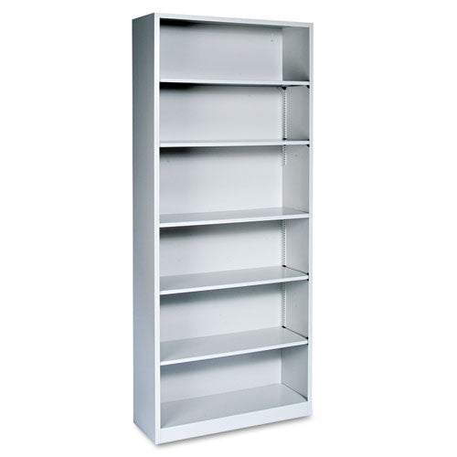 Image of HON® Metal Bookcase, Six-Shelf, 34.5w x 12.63d x 81.13h, Light Gray