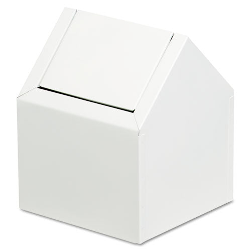 Image of HOSPECO® Double Entry, Swing Top Floor Receptacle, Metal, White