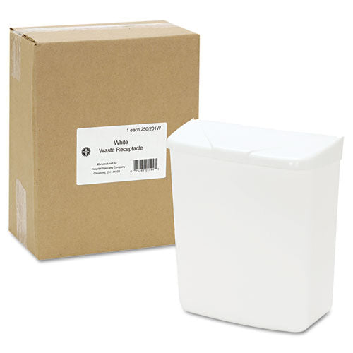 Image of HOSPECO® Wall Mount Sanitary Napkin Receptacle-PPC, 1 gal, PPC Plastic, White