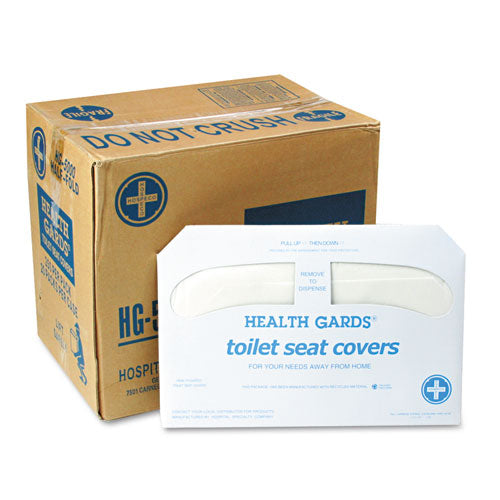 Image of HOSPECO® Health Gards Toilet Seat Covers, 14.25 X 16.5, White, 250 Covers/pack, 20 Packs/carton