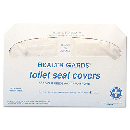 Image of HOSPECO® Health Gards Toilet Seat Covers, 14.25 X 16.5, White, 250 Covers/pack, 20 Packs/carton