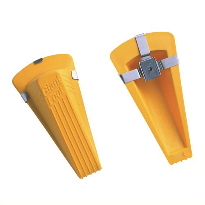 Image of Doorstop, Non-Slip, Wedge Style, Rubber, Extra Large, Magnetic, Yellow