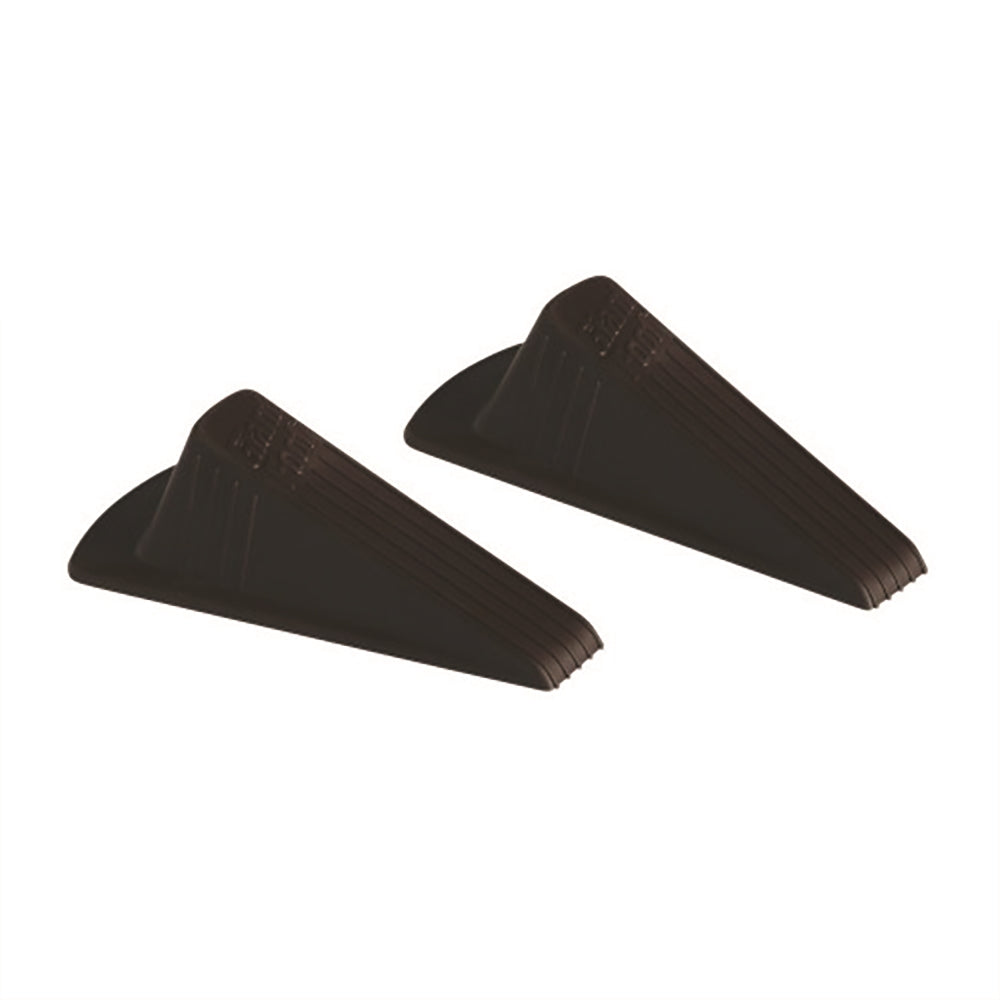 Image of Doorstop, Non-Slip, Wedge Style, Rubber, Extra Large, Brown, Pack of 2