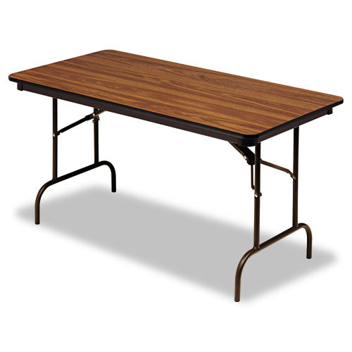 Image of Iceberg OfficeWorks Commercial Wood-Laminate Folding Table, Rectangular, 60" x 30" x 29", Oak