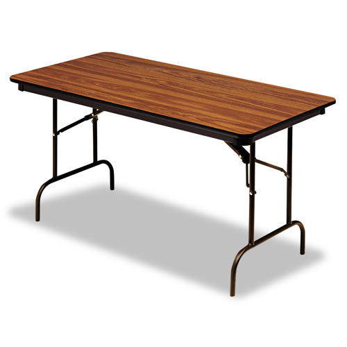 Image of Iceberg OfficeWorks Commercial Wood-Laminate Folding Table, Rectangular, 96" x 30" x 29", Oak