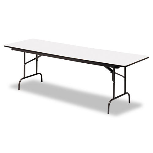 Image of Iceberg OfficeWorks Commercial Wood-Laminate Folding Table, Rectangular, 96" x 30" x 29", Gray/Charcoal