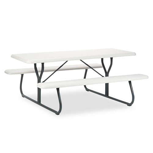 Image of Iceberg IndestrucTable Classic Picnic Table, Rectangular, 72" x 30" x 29", Platinum/Gray