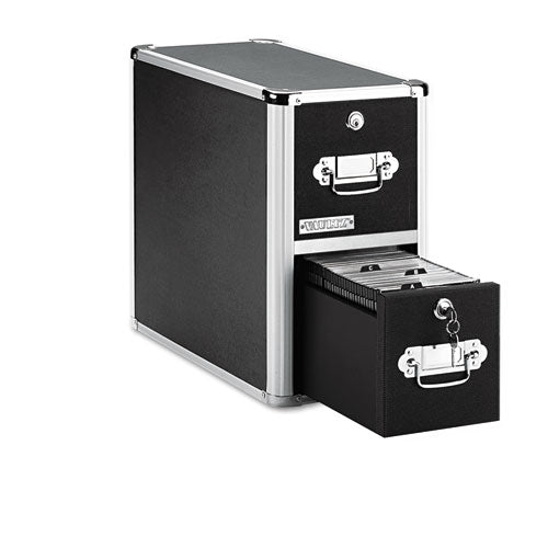 Image of Vaultz® Two-Drawer CD File Cabinet, Holds 330 Folders or 120 Slim/60 Standard Cases, Black