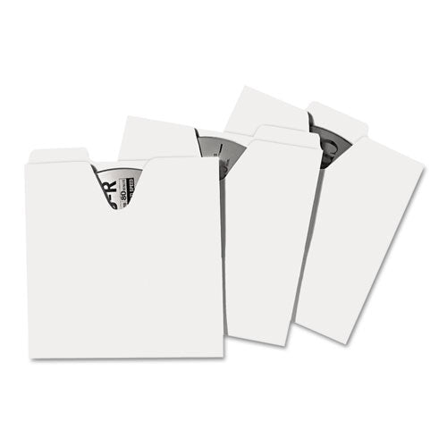 Image of Vaultz® CD File Folders, 1 Disc Capacity, White, 100/Pack
