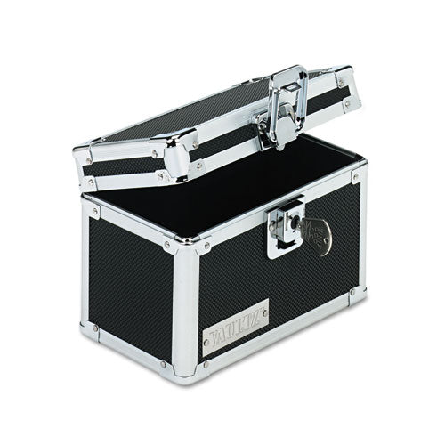 Image of Vaultz® Vaultz Locking Index Card File With Flip Top, Holds 350 3 X 5 Cards, 6 X 4 X 4.25, Black