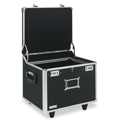 Image of Vaultz® Locking Mobile File Chest, Letter/legal Files, 17.5" X 15.5" X 14.5", Black/chrome