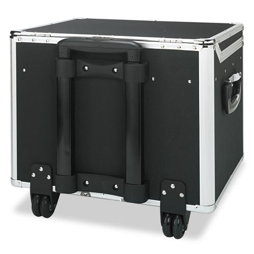 Image of Vaultz® Locking Mobile File Chest, Letter/legal Files, 17.5" X 15.5" X 14.5", Black/chrome