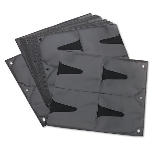 Image of Vaultz® Two-Sided CD Refill Pages for Three-Ring Binder, 8 Disc Capacity, Clear/Black, 25/Pack
