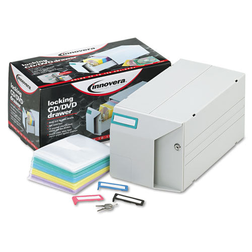 Image of Innovera® Cd/dvd Storage Drawer, Holds 150 Discs, Light Gray