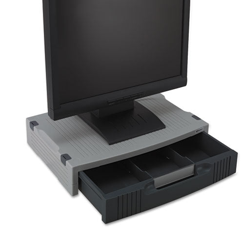 Image of Innovera® Basic Lcd Monitor/printer Stand, 15" X 11" X 3", Charcoal Gray/light Gray
