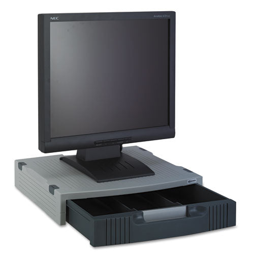 Image of Innovera® Basic Lcd Monitor/printer Stand, 15" X 11" X 3", Charcoal Gray/light Gray